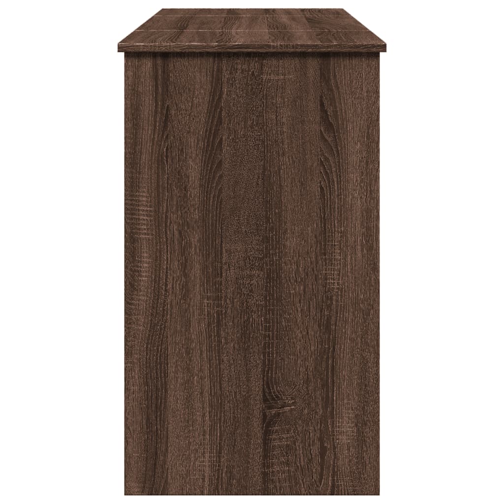 Sminkebord med speil brun eik 100x45x76 cm