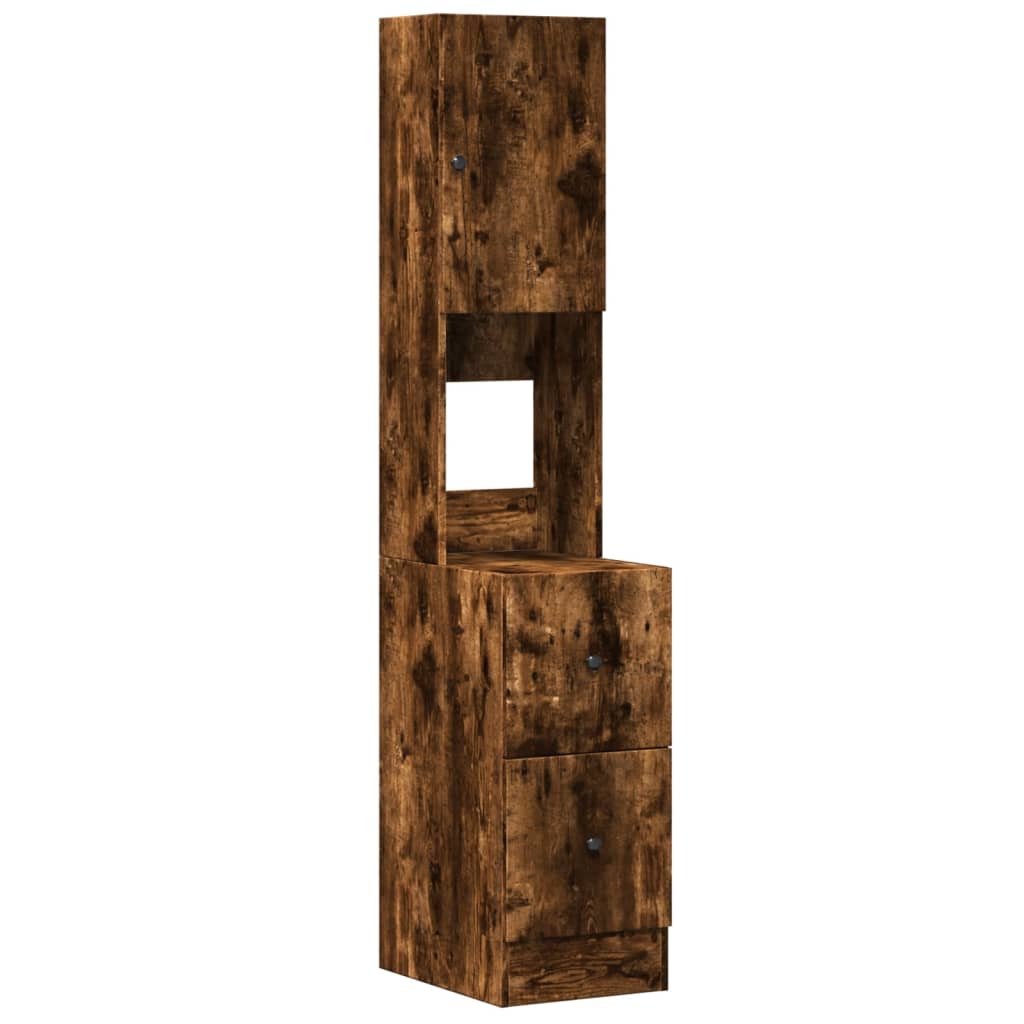 Kjøkkenskap røkt eik 35x50x180 cm konstruert tre