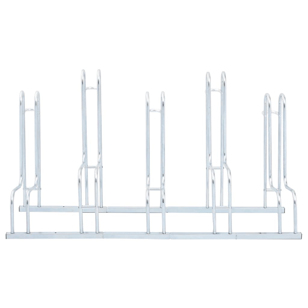 Sykkelstativ for 5 sykler gulv frittstående galvanisert stål