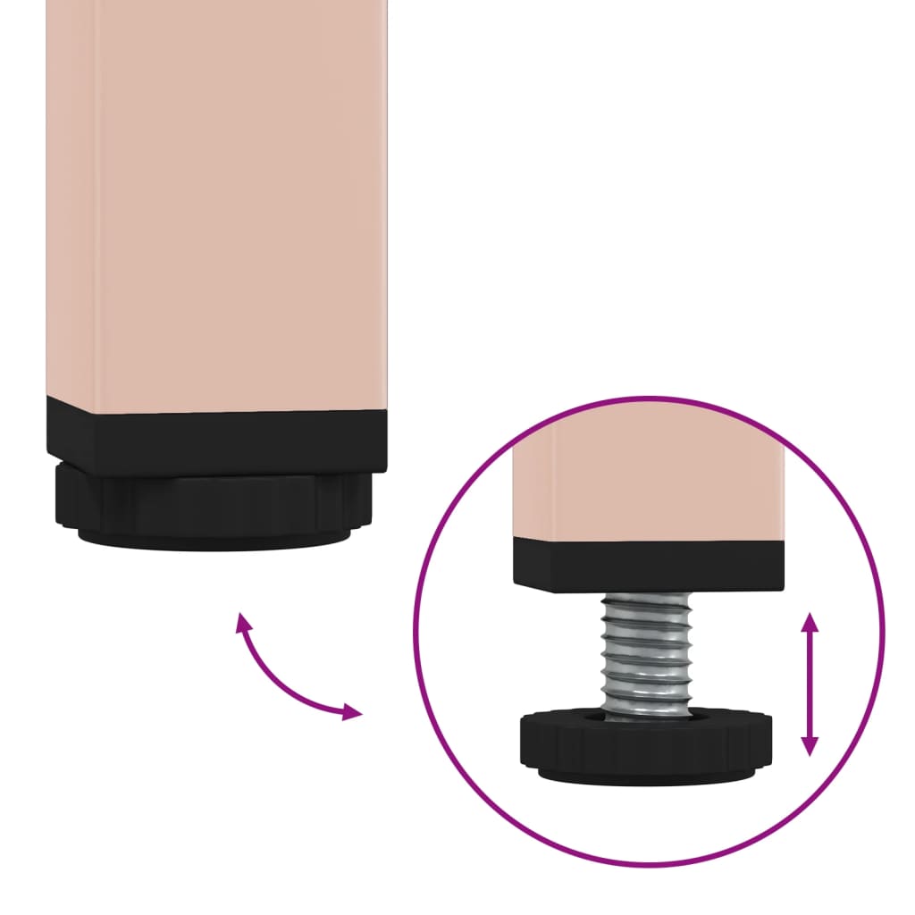 Nattbord 2 stk rosa 36x39x50,5 cm stål