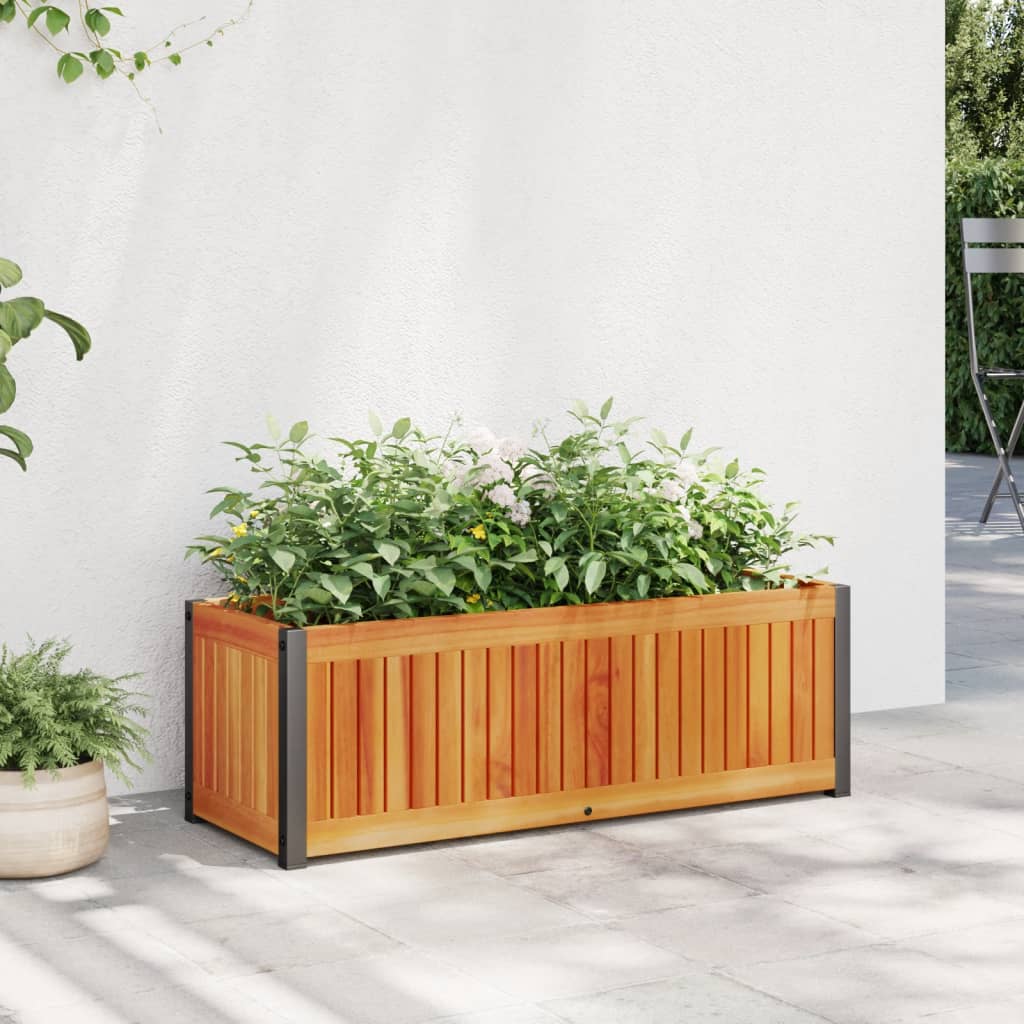 Plantekasse 80x30x27,5 cm helte akasie og stål