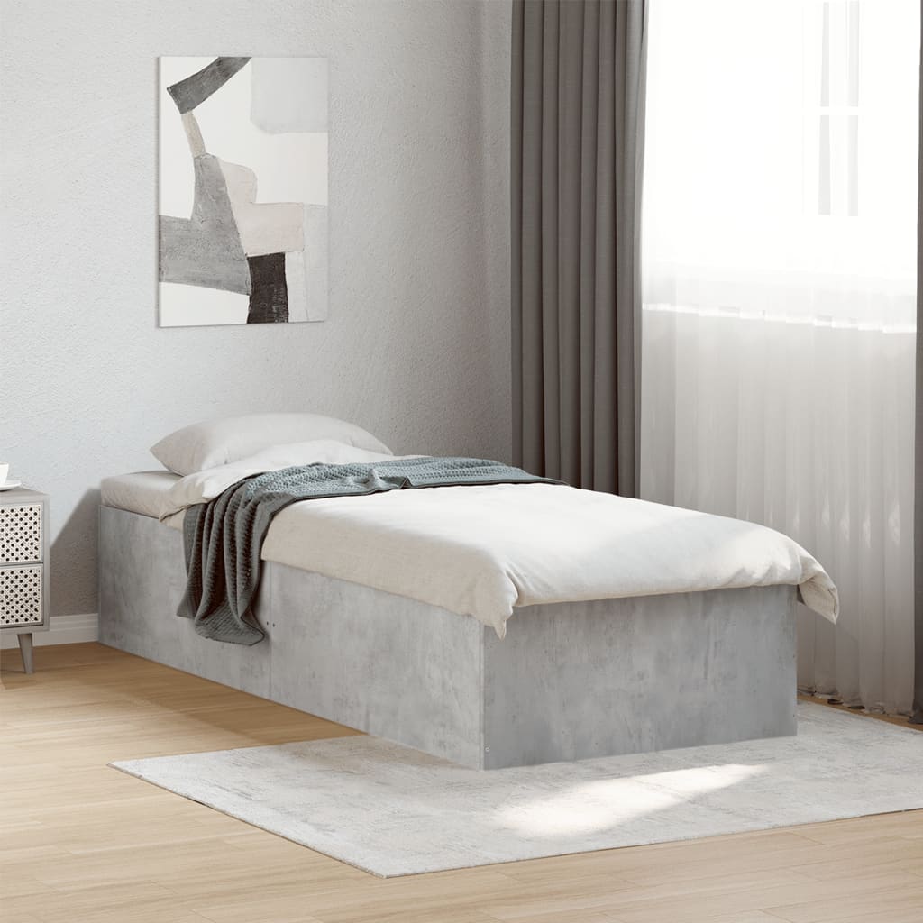 Sengeramme betonggrå 75x190 cm konstruert tre