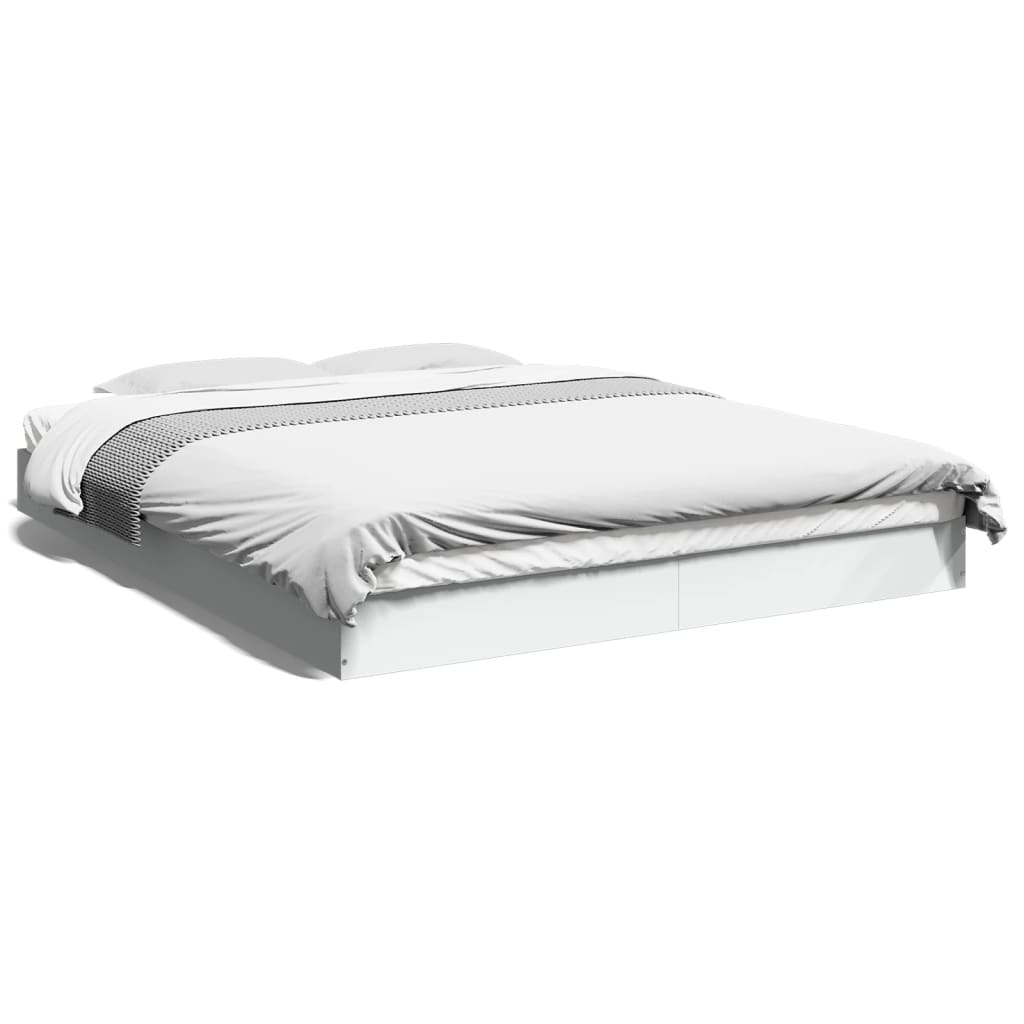 Sengeramme hvit 160x200 cm konstruert tre