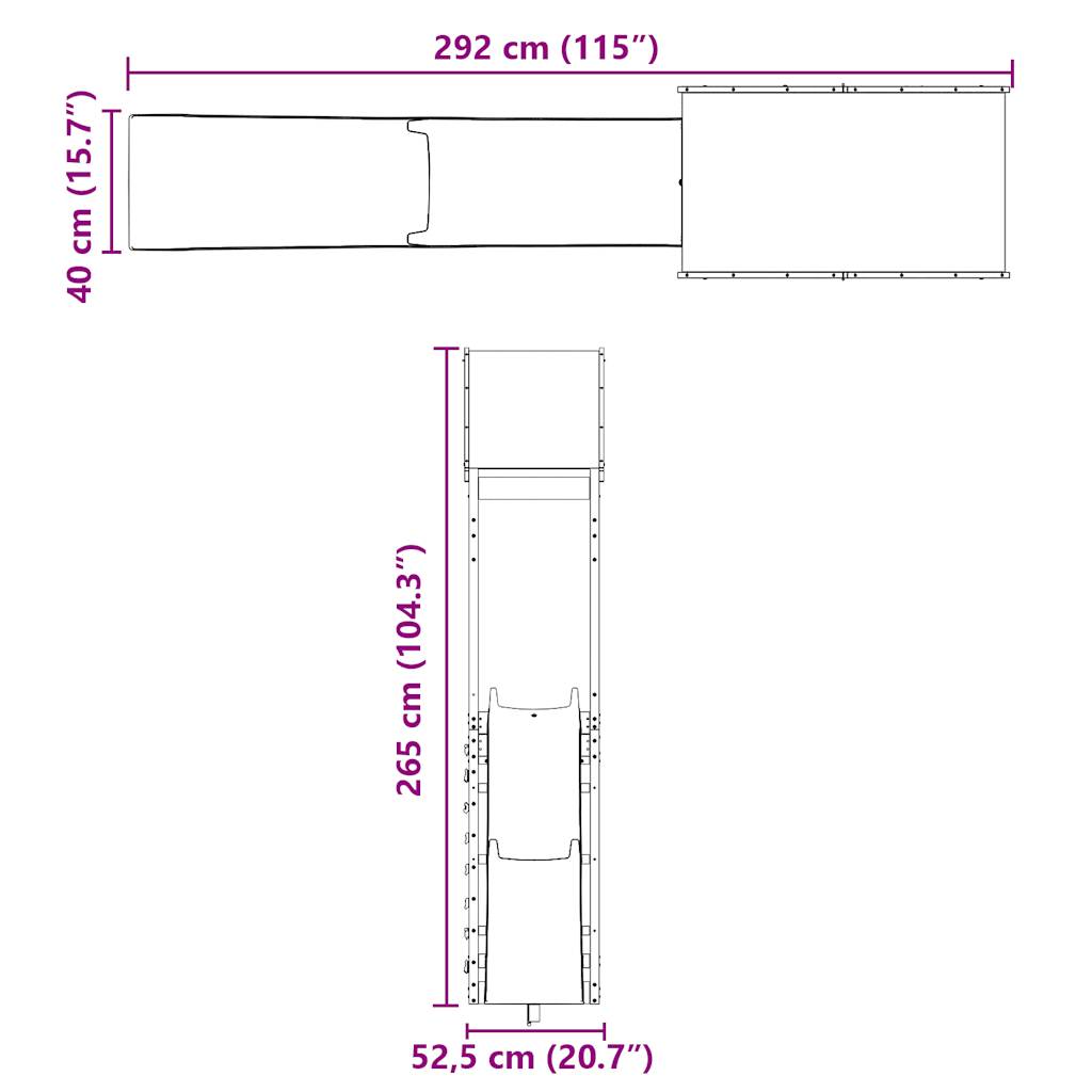Utendørs lekesett heltre furu
