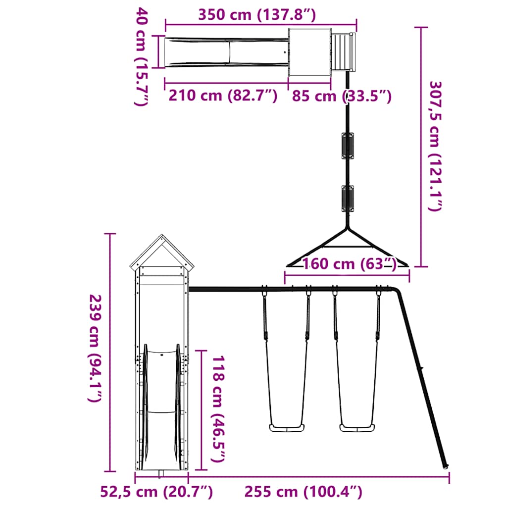 Utendørs lekesett heltre douglasgran