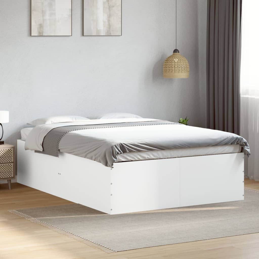 Sengeramme hvit 140x200 cm konstruert tre