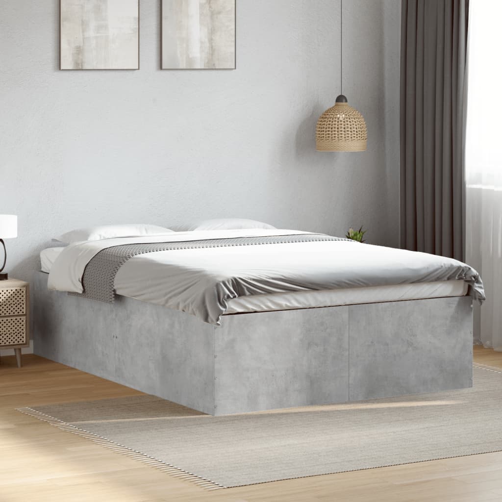 Sengeramme betonggrå 135x190 cm konstruert tre