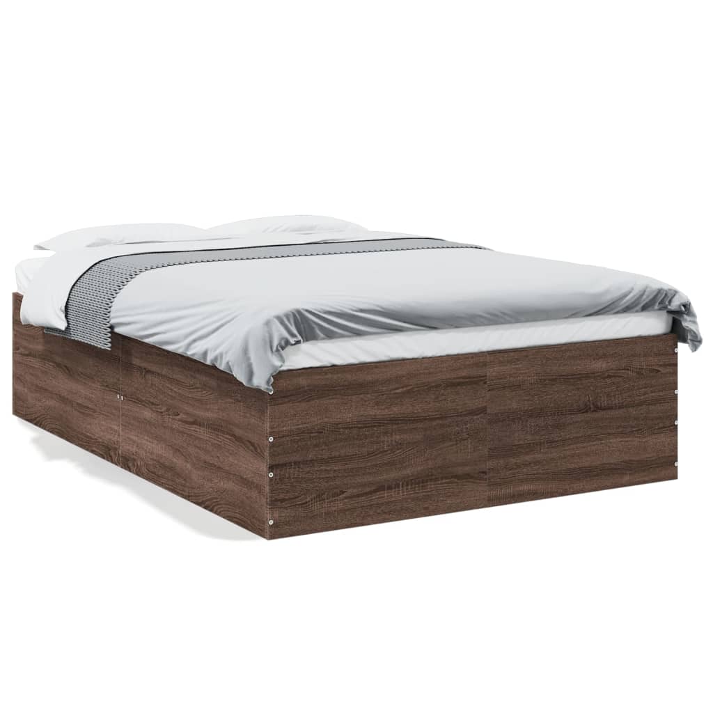 Sengeramme brun eik 120x190 cm konstruert tre