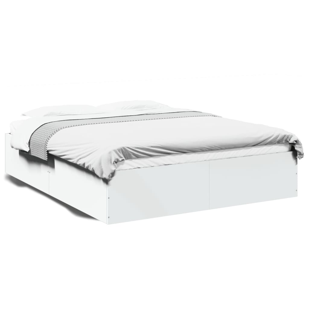 Sengeramme hvit 150x200 cm konstruert tre