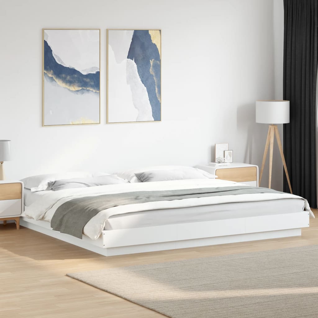 Sengeramme hvit 180x200 cm konstruert tre