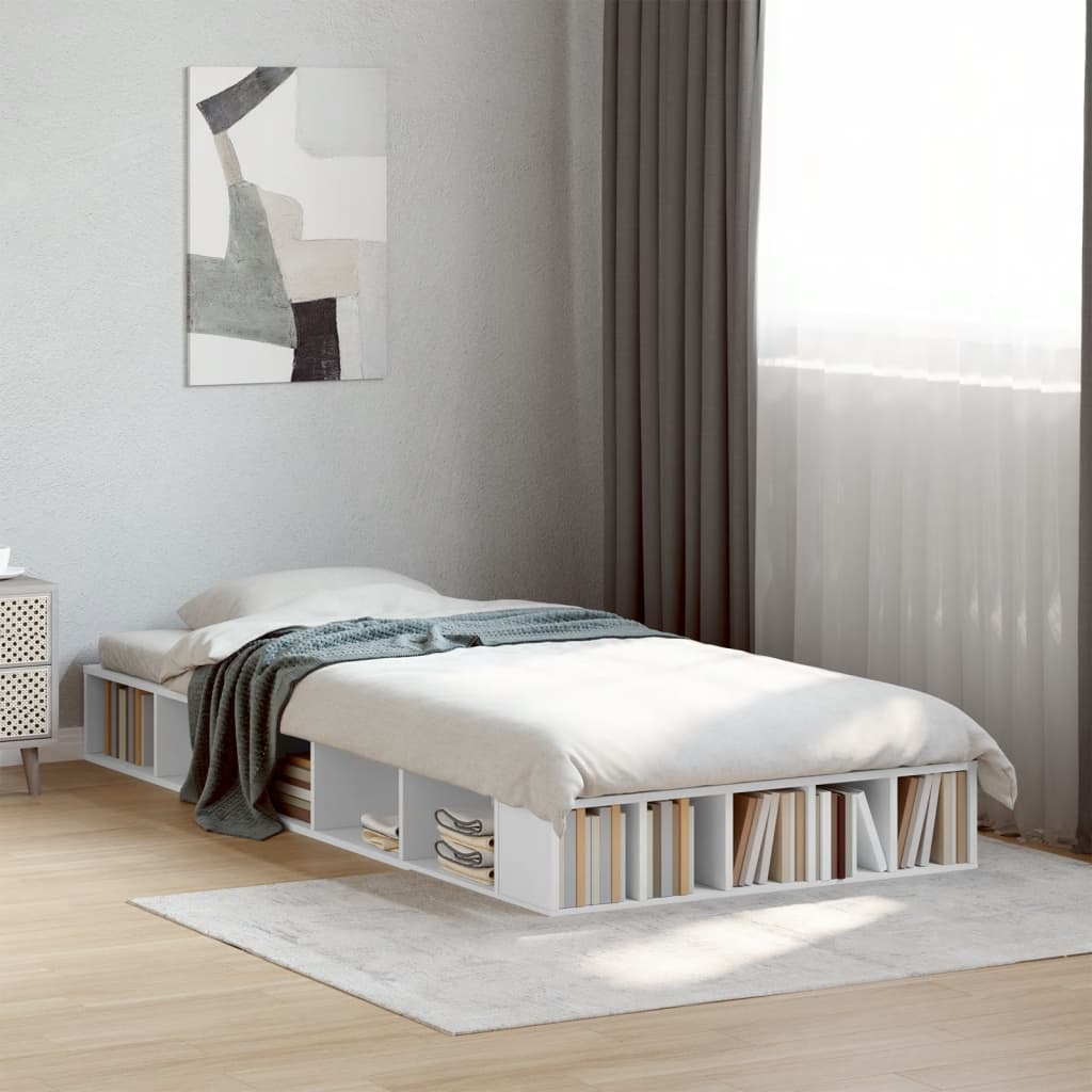Sengeramme hvit 90x200 cm konstruert tre