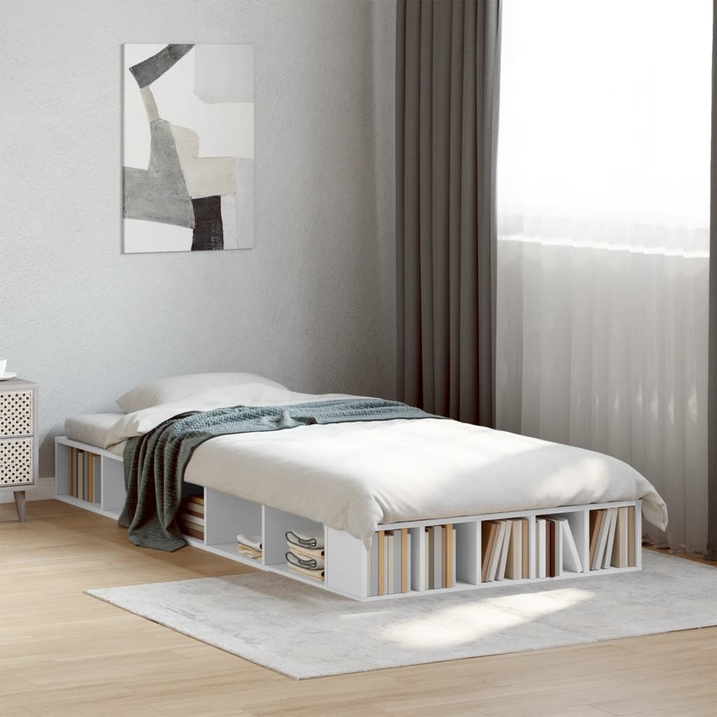 Sengeramme hvit 90x190 cm konstruert tre