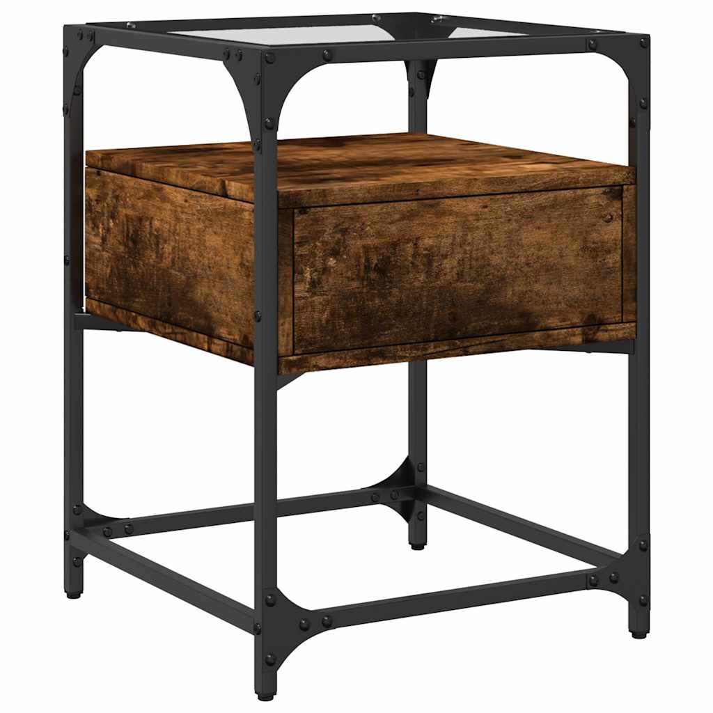 Nattbord røkt eik 40x40x55 cm konstruert tre