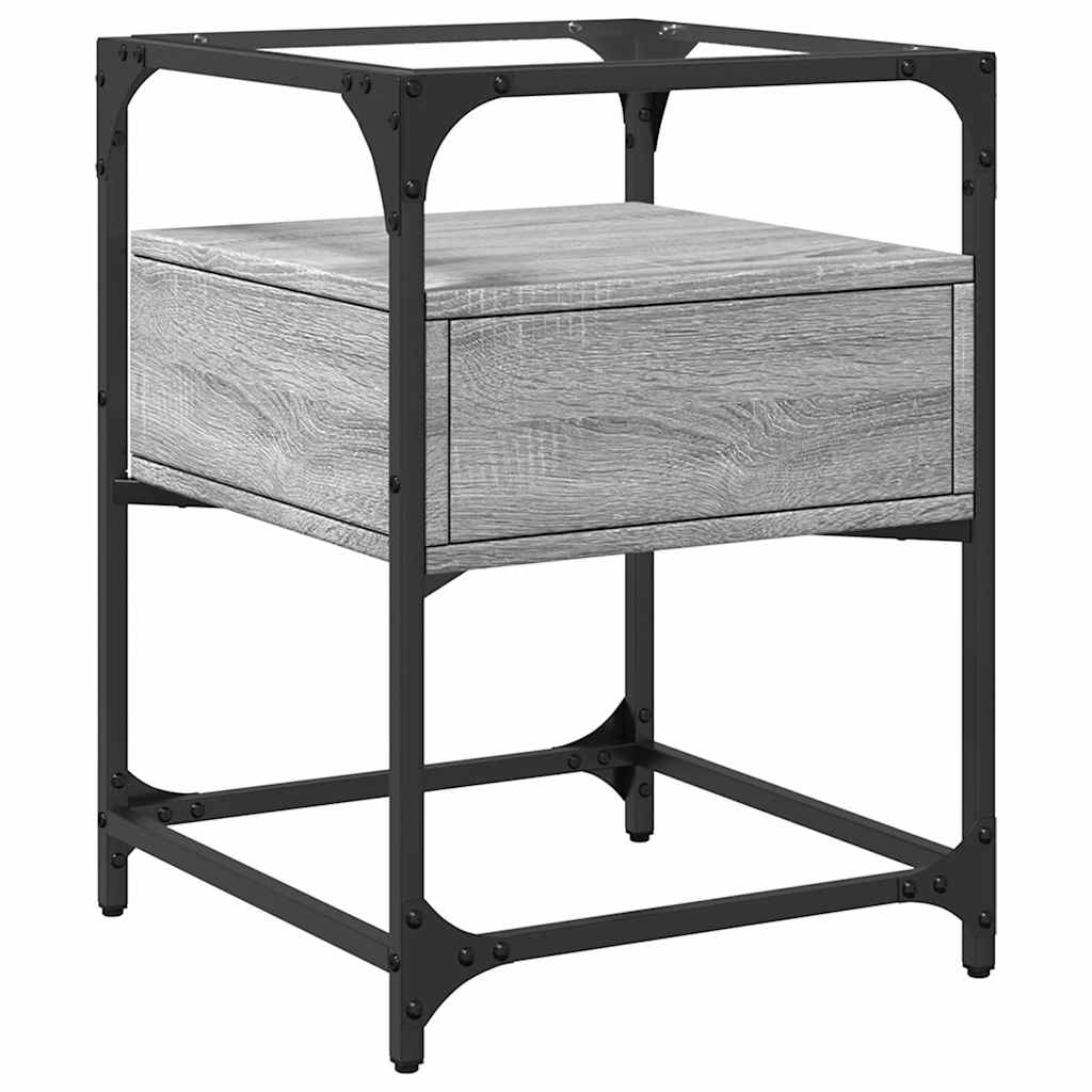 Nattbord grå sonoma 40x40x55 cm konstruert tre