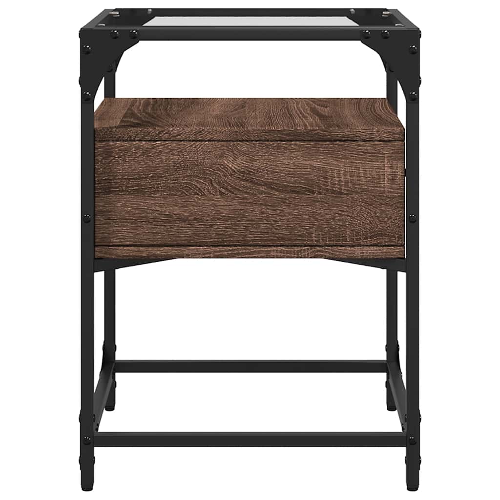 Nattbord brun eik 40x40x55 cm konstruert tre