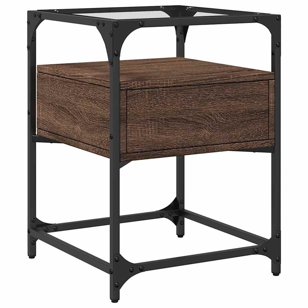 Nattbord brun eik 40x40x55 cm konstruert tre