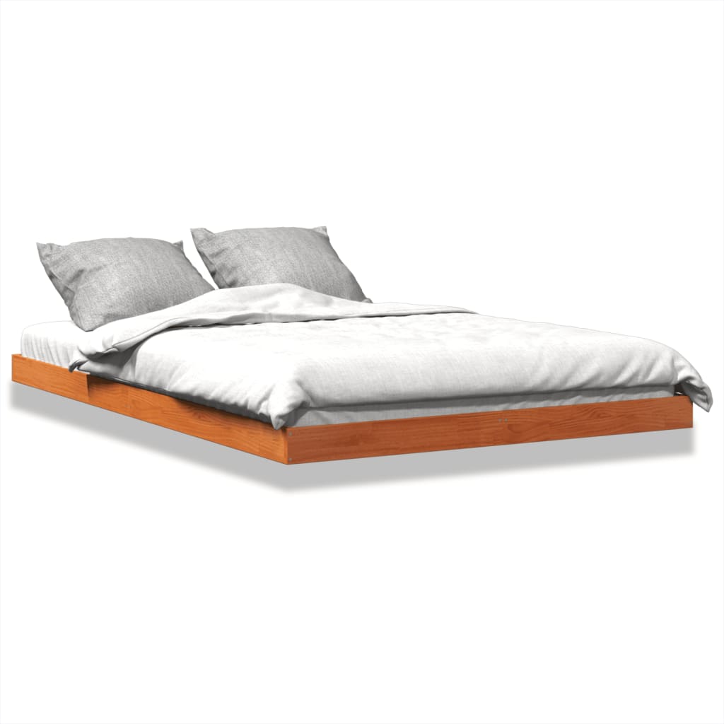 Sengeramme brun 140x200 cm heltre furu