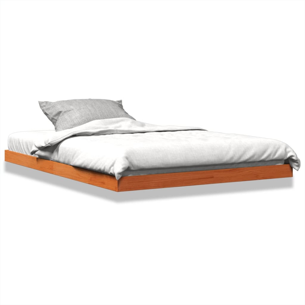 Sengeramme brun 135x190 cm heltre furu