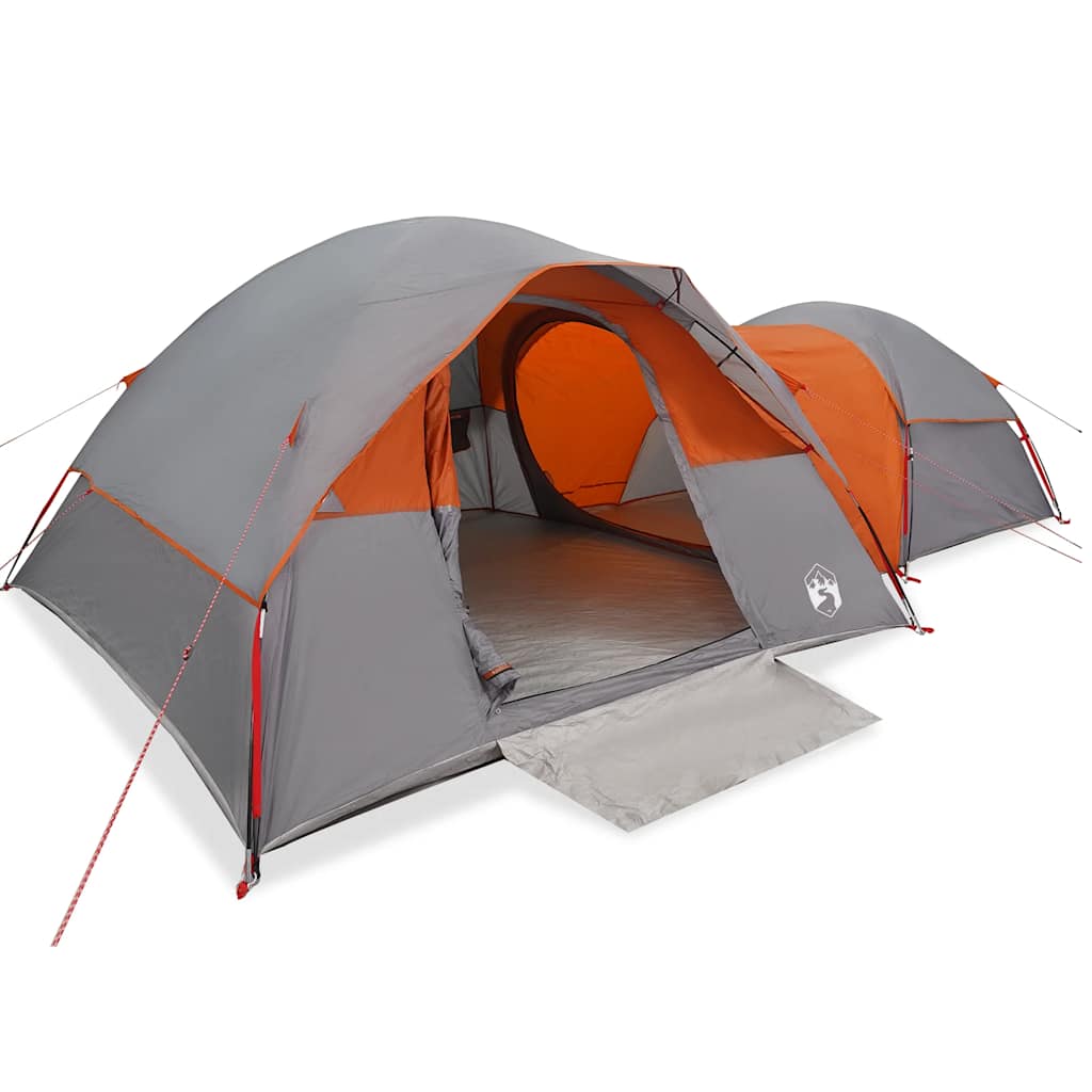 Campingtelt 5 personer grå og oransje vanntett