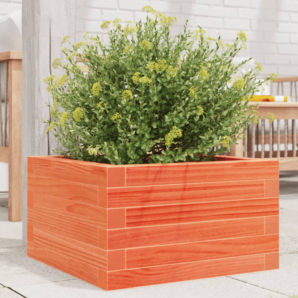 Hageplantekasse voksbrun 40x40x23 cm heltre furu