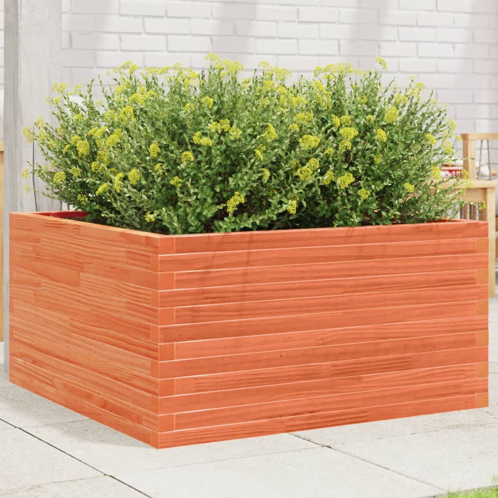 Hageplantekasse voksbrun 90x90x46 cm heltre furu