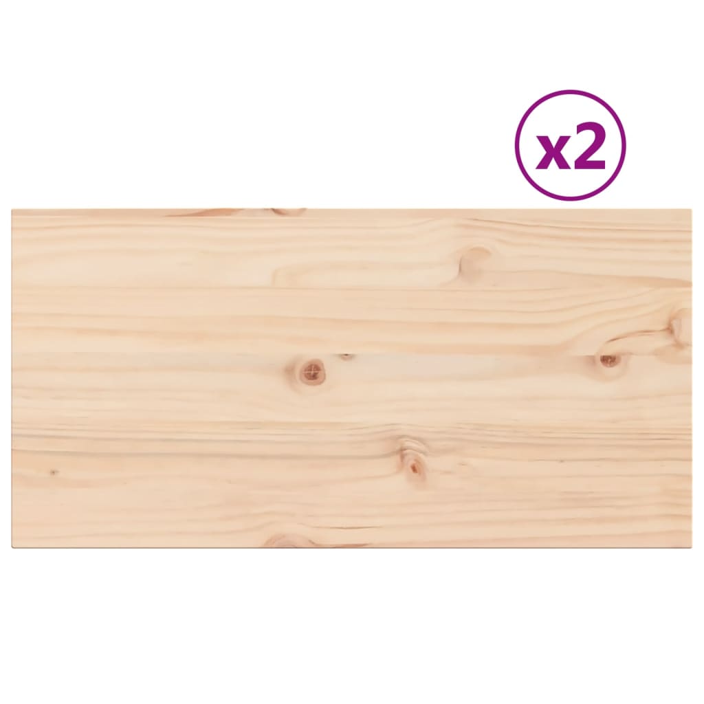 Bordplater 2 stk 80x40x1,7 cm rektangulær heltre furu