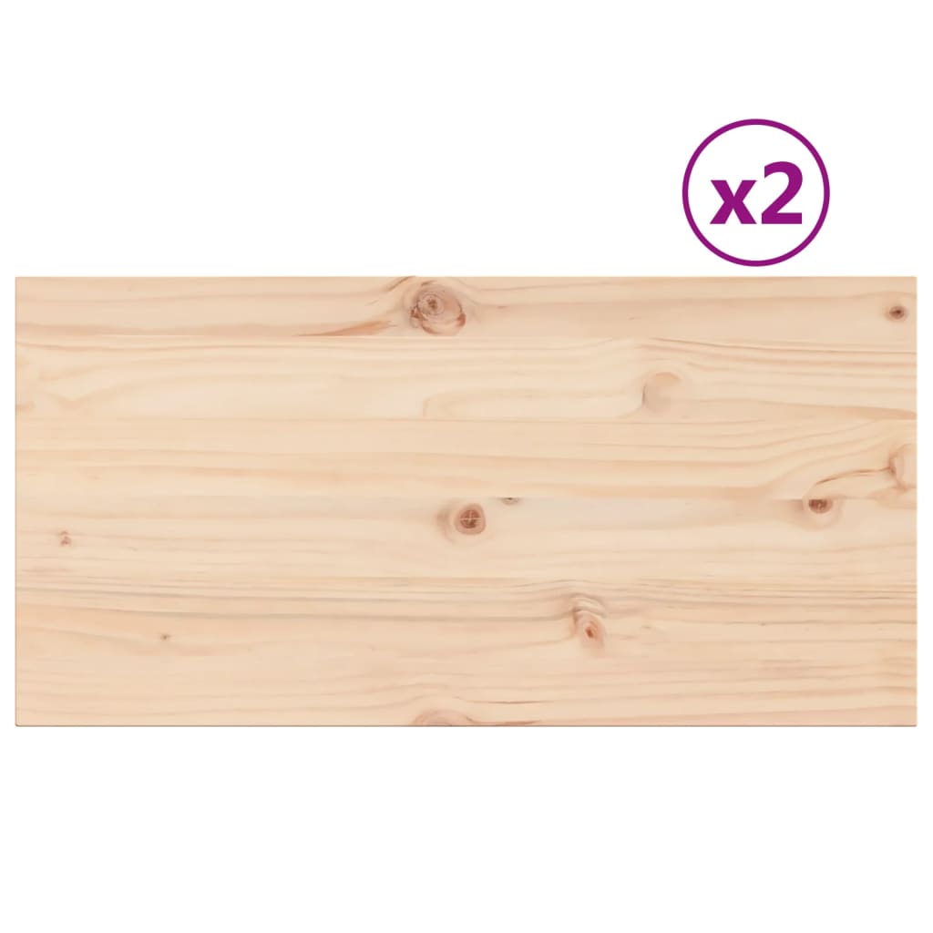 Bordplater 2 stk 90x45x1,7 cm rektangulær heltre furu