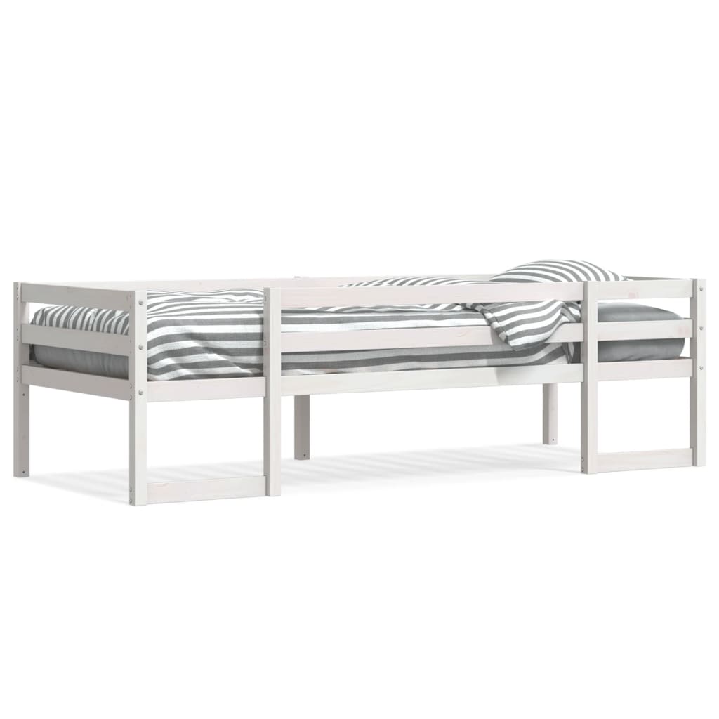 Sengeramme for barn hvit 90x200 cm heltre furu