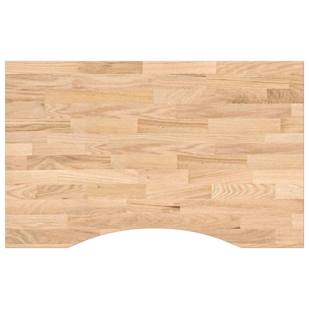Bordplate rektangulær 80x50x2,5 cm ubehandlet heltre eik