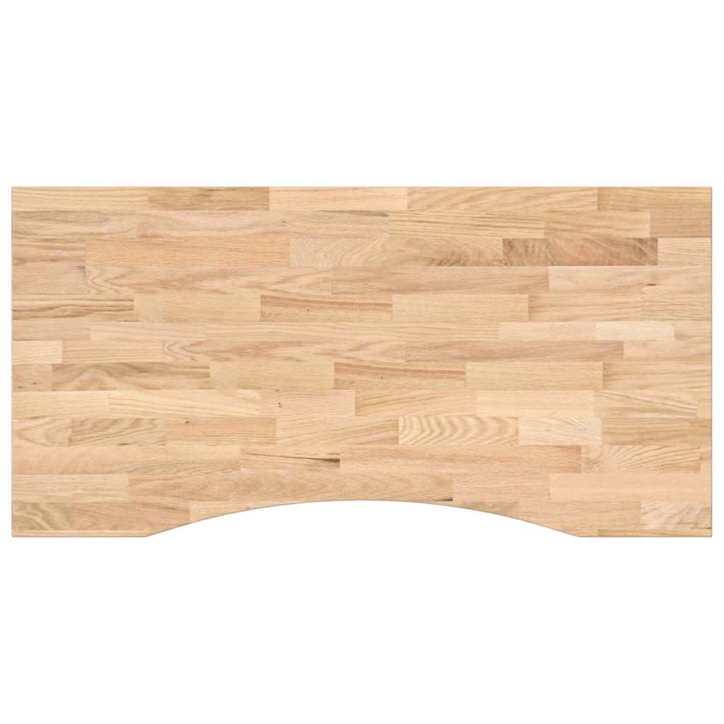 Bordplate rektangulær 100x60x2,5 cm ubehandlet heltre eik