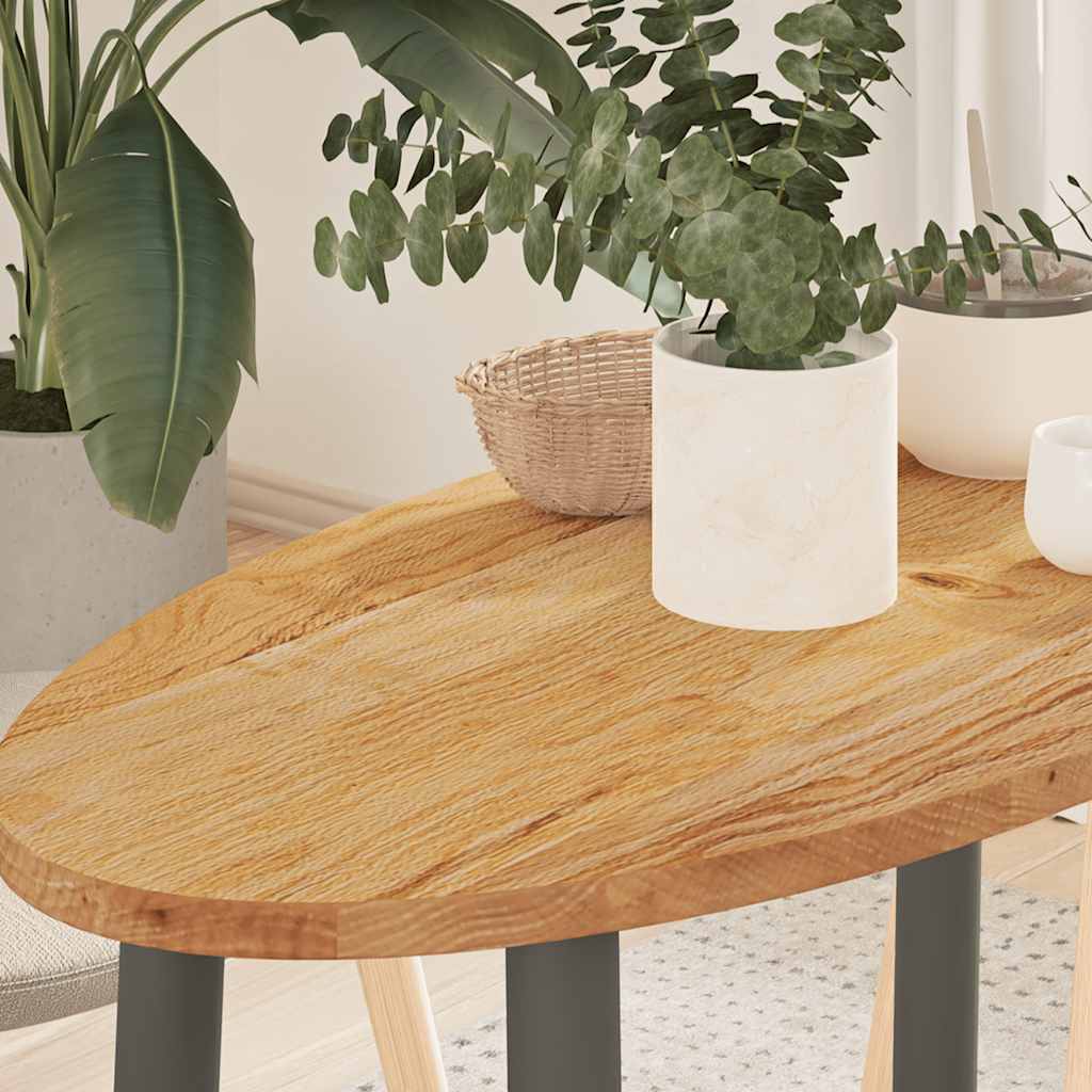 Bordplate lysebrun 80x40x2 cm oval heltre eik