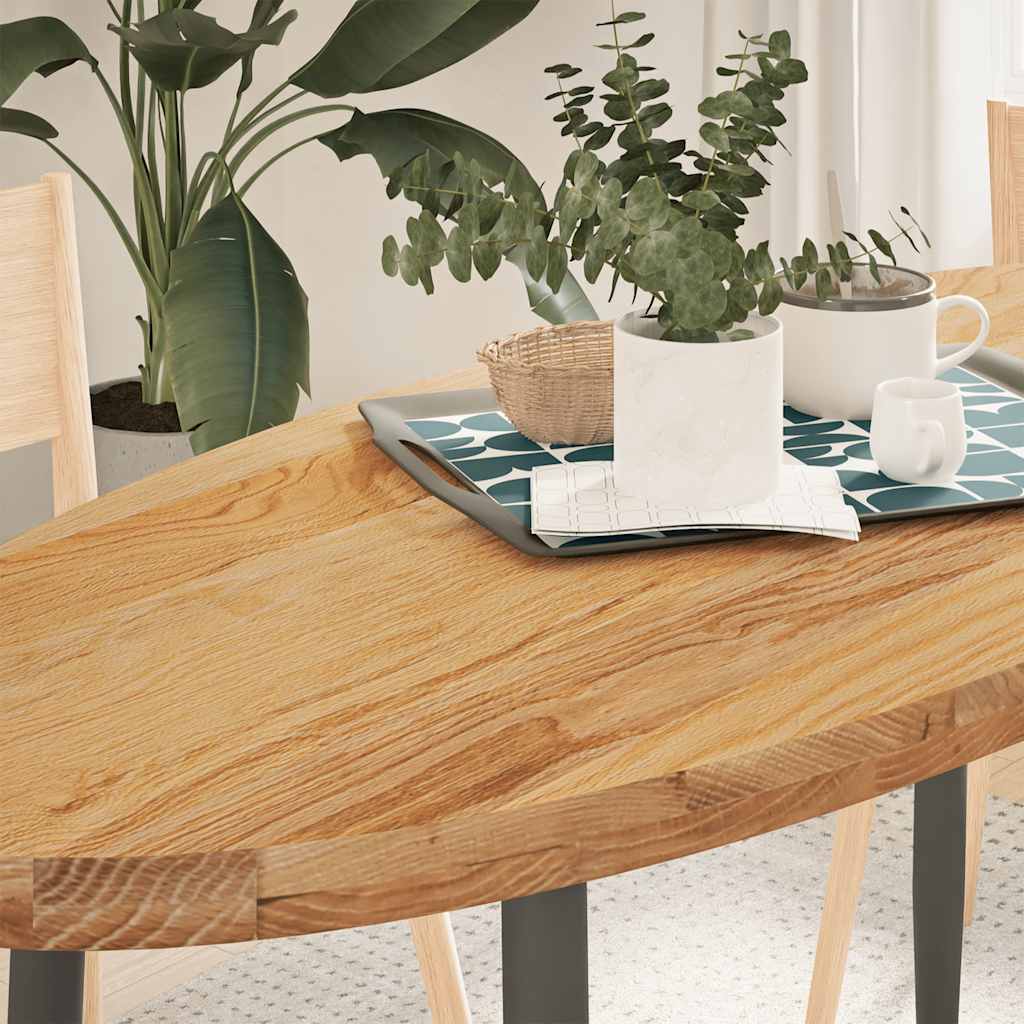 Bordplate lysebrun 140x60x4 cm oval heltre eik