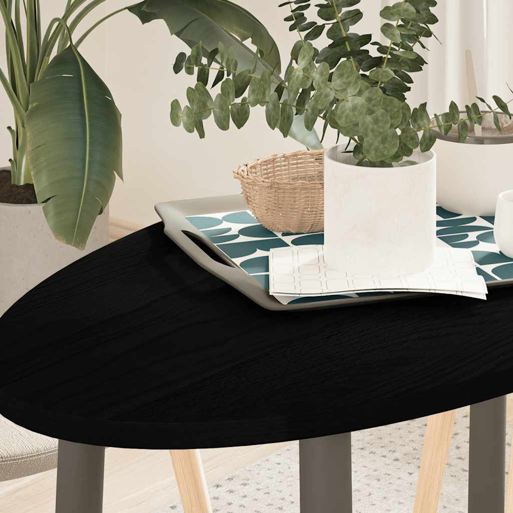 Bordplate mørkebrun 100x50x2 cm oval heltre eik
