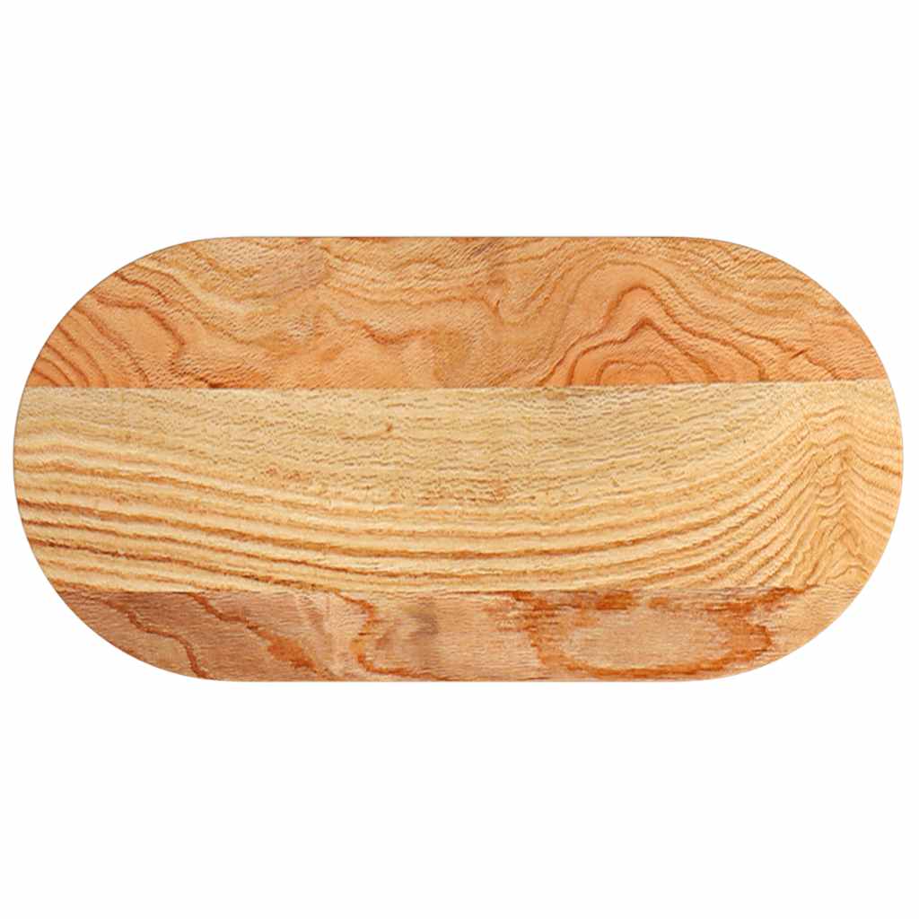 Bordplate lysebrun 80x40x4 cm oval heltre eik
