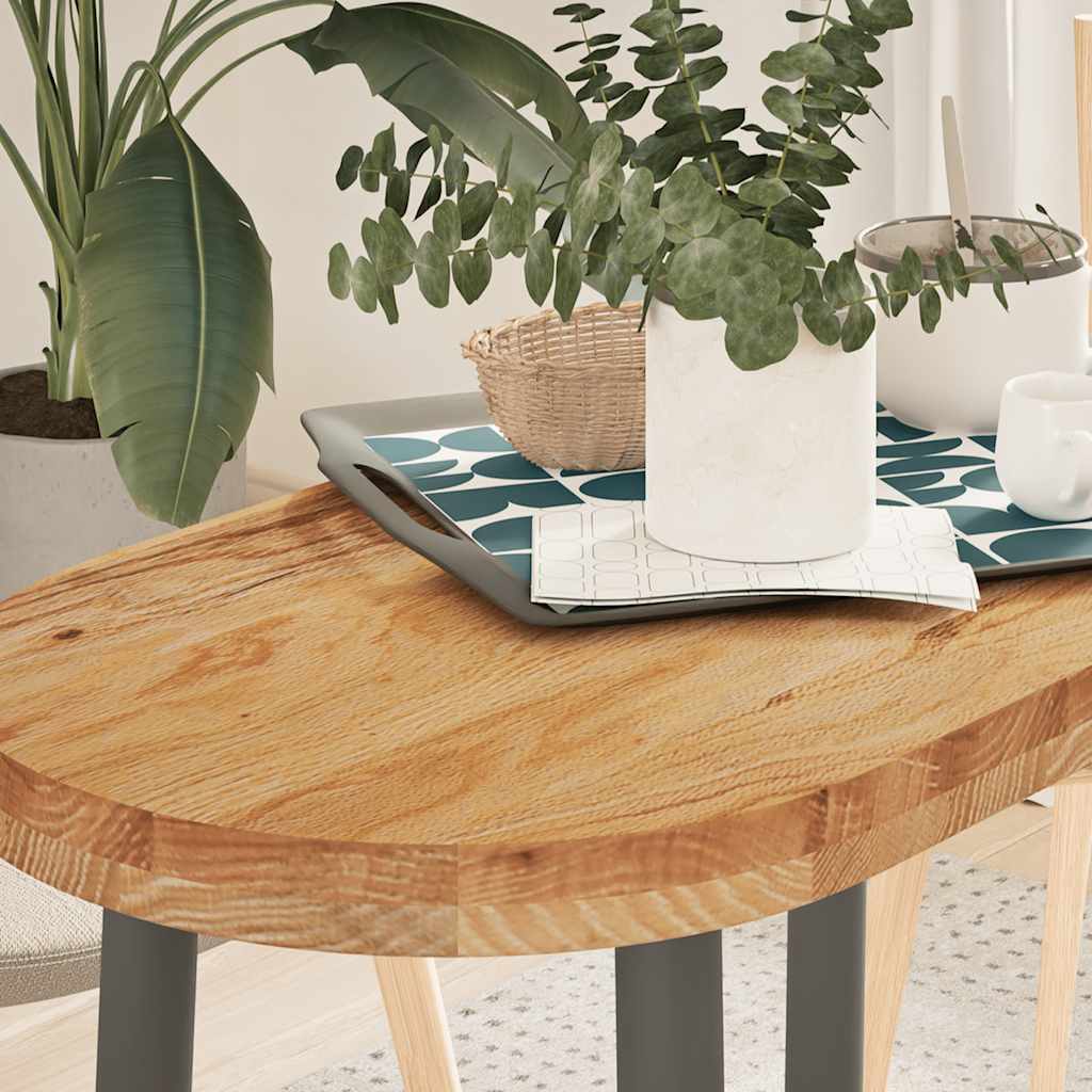 Bordplate lysebrun 80x40x4 cm oval heltre eik