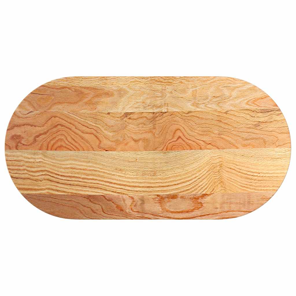 Bordplate lysebrun 100x50x4 cm oval heltre eik