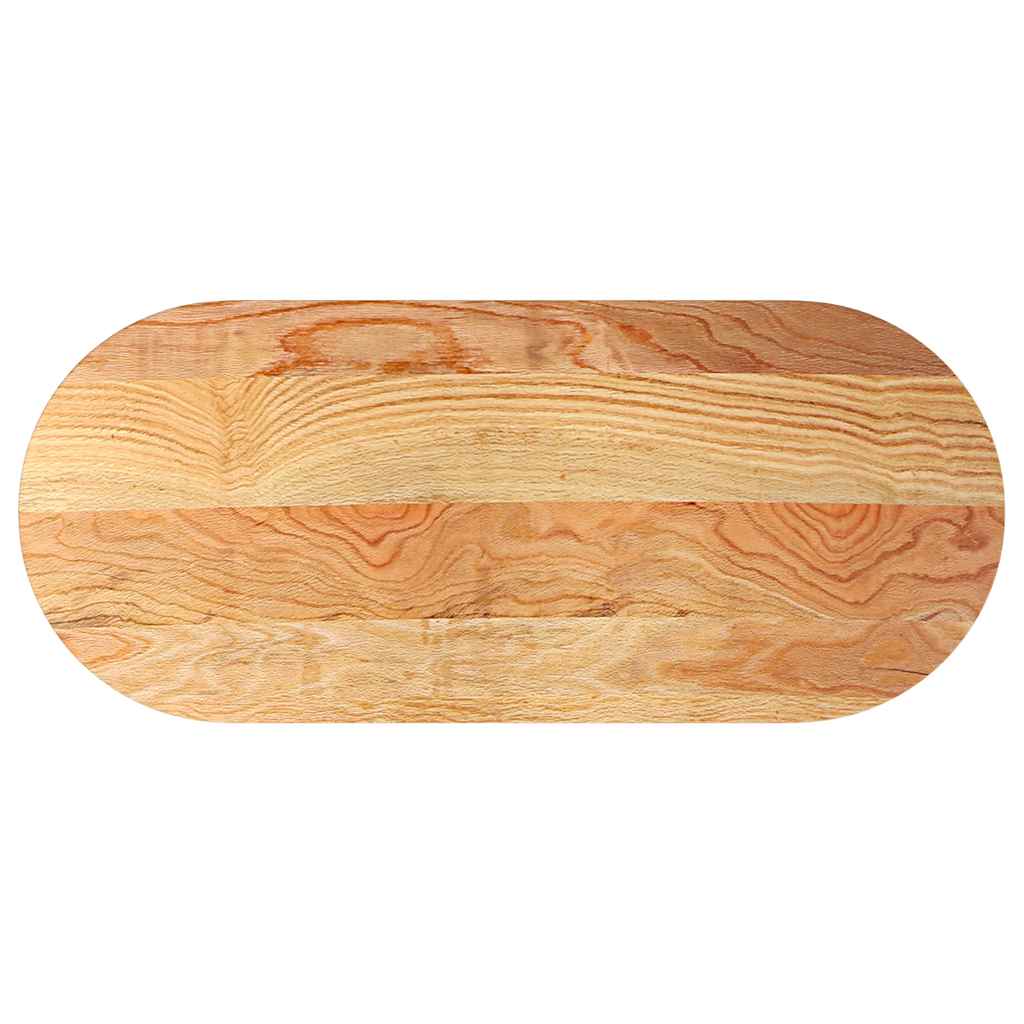 Bordplate lysebrun 140x60x4 cm oval heltre eik
