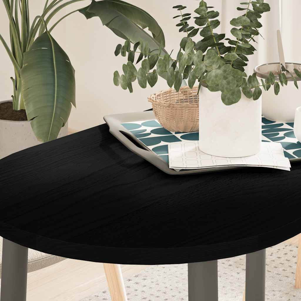 Bordplate mørkebrun 100x50x2 cm oval heltre eik