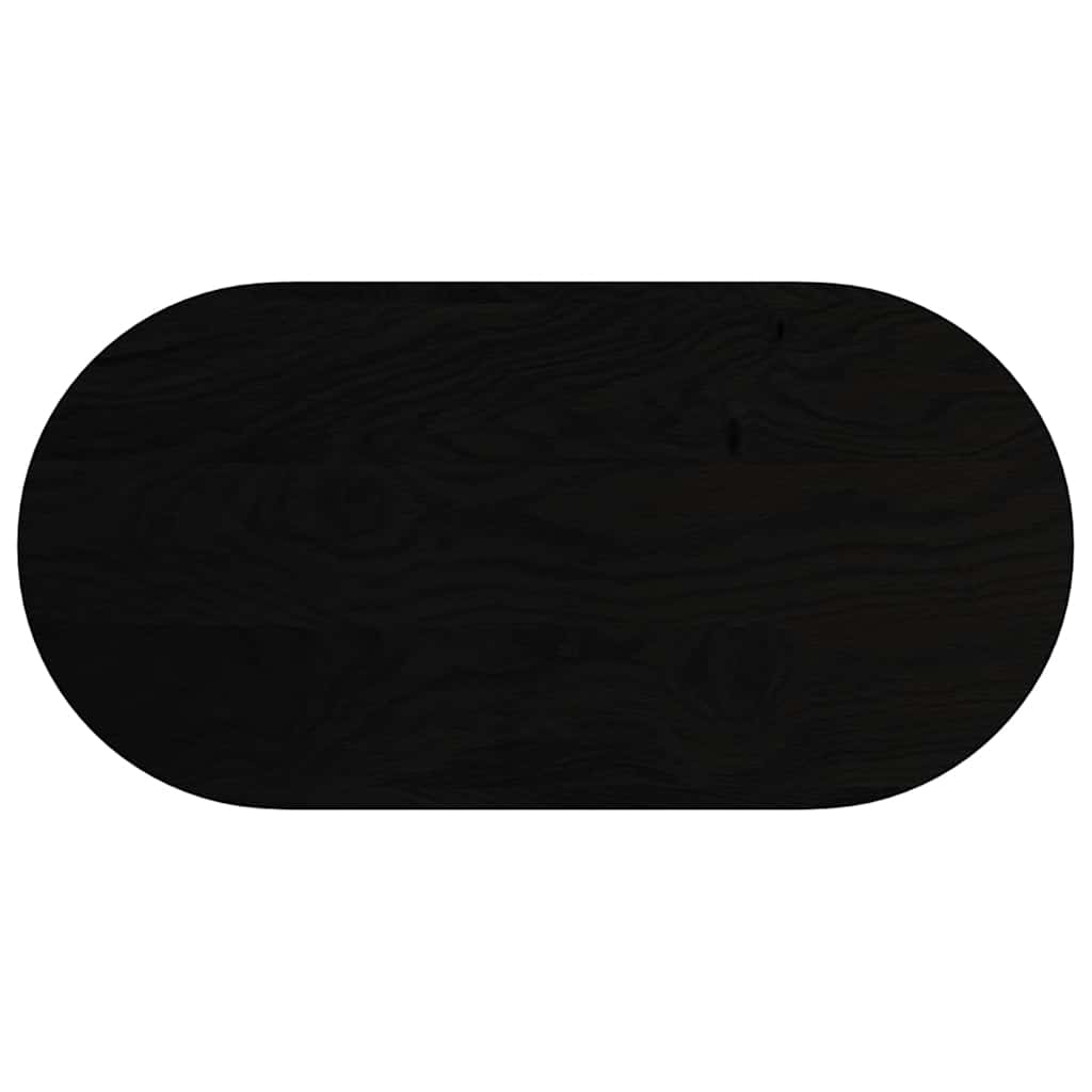 Bordplate mørkebrun 100x50x4 cm oval heltre eik