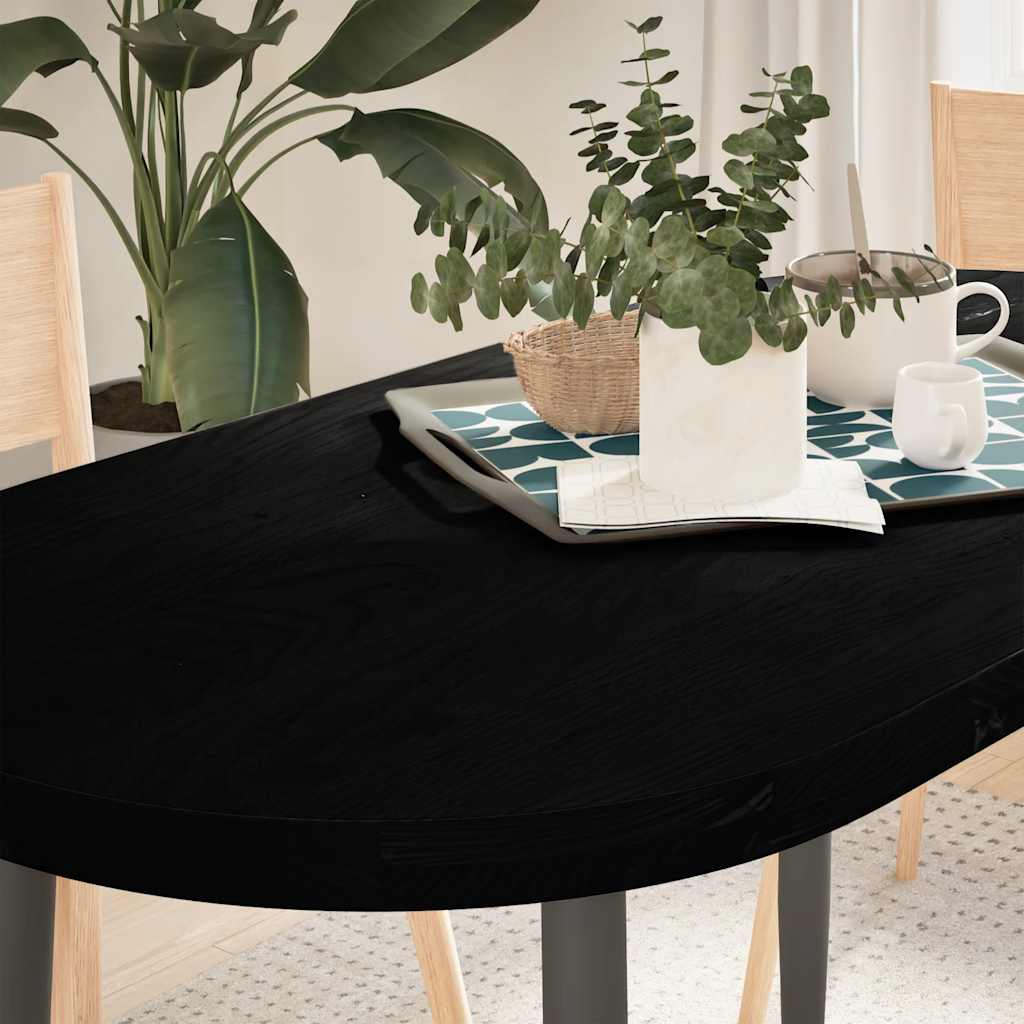 Bordplate mørkebrun 120x60x4 cm oval heltre eik