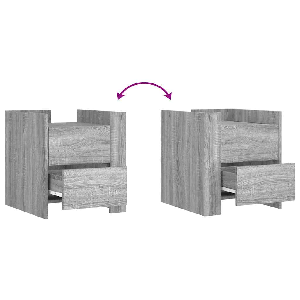 Nattbord grå sonoma 45x50x50 cm konstruert tre