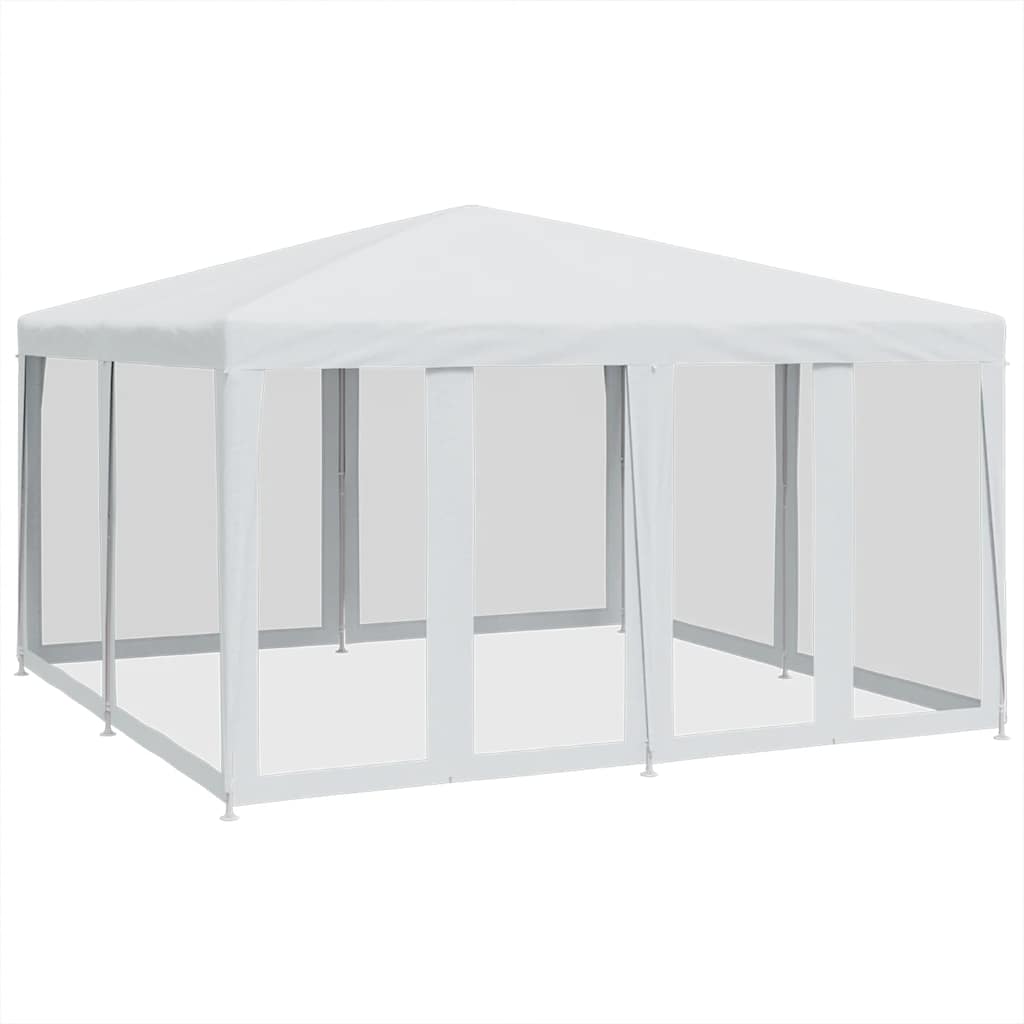 Festtelt med 8 sidevegger av netting hvit 4x4 m HDPE