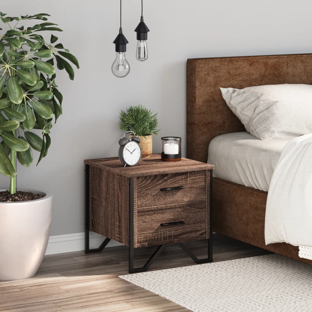 Nattbord brun eik 40x41x40 cm konstruert tre