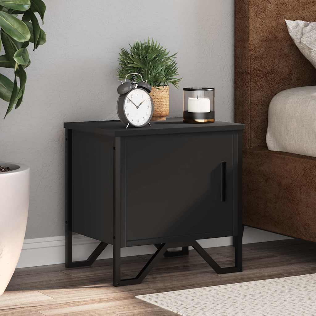 Nattbord 2 stk svart 40x30x40 cm sponplate