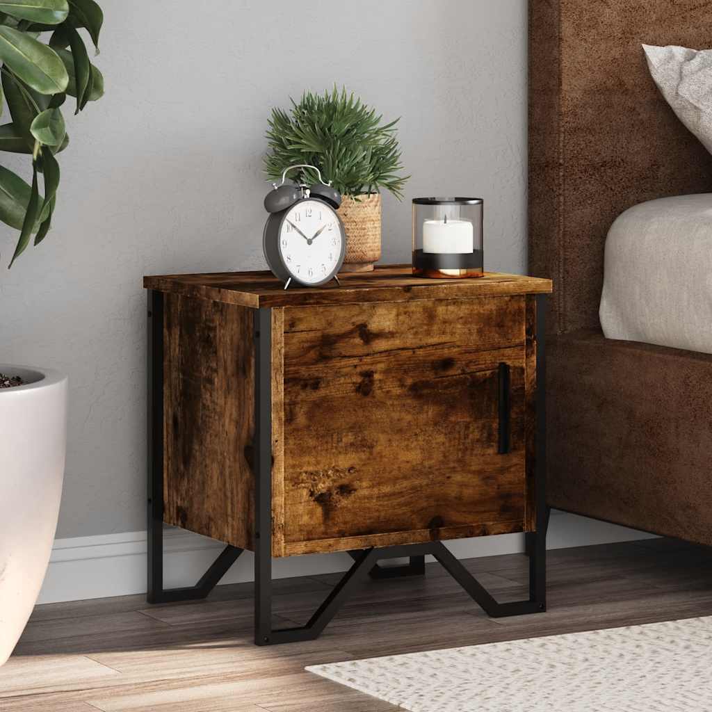 Nattbord 2 stk røkt eik 40x30x40 cm konstruert tre