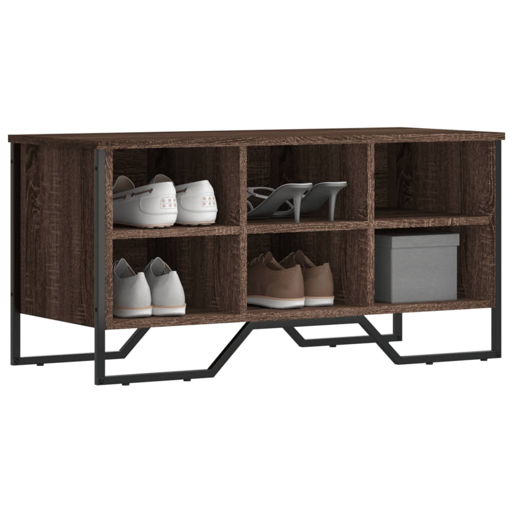 Skohylle brun eik 90x38x45,5 cm konstruert tre