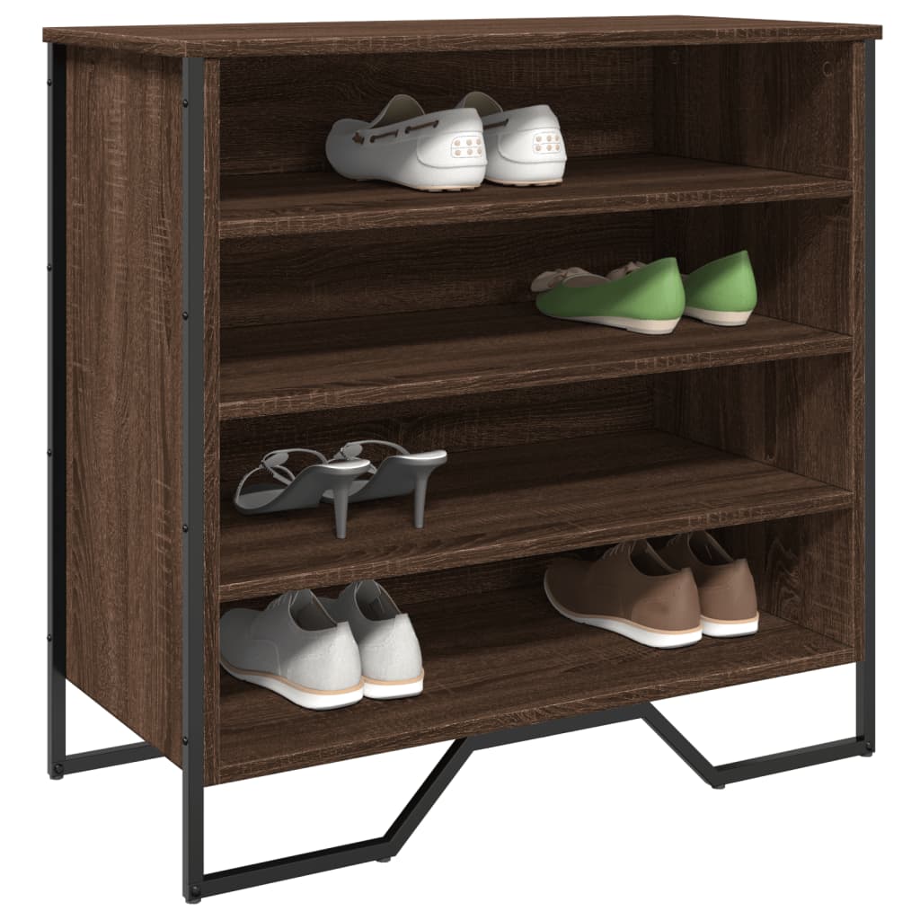 Skohylle brun eik 80x38x78 cm konstruert tre