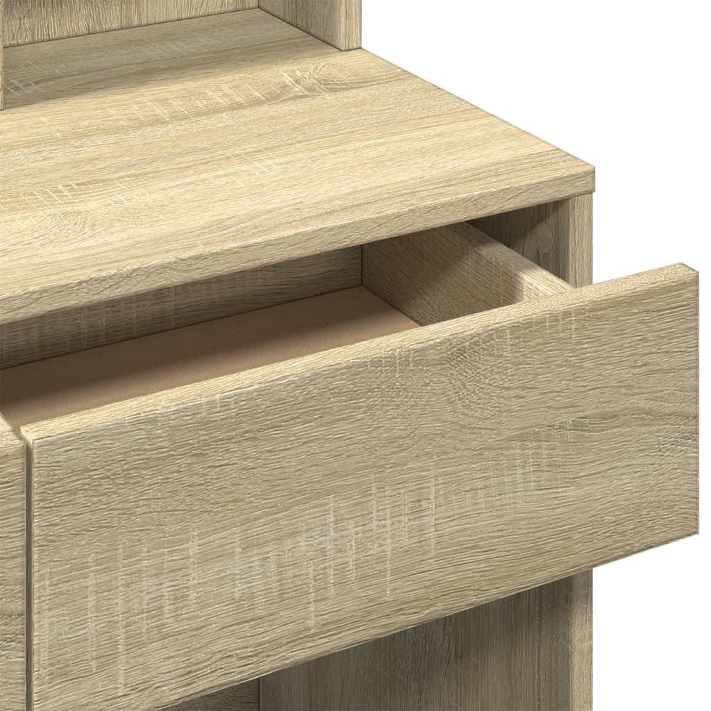 Sminkebord med speil sonoma eik 80x41x144,5 cm