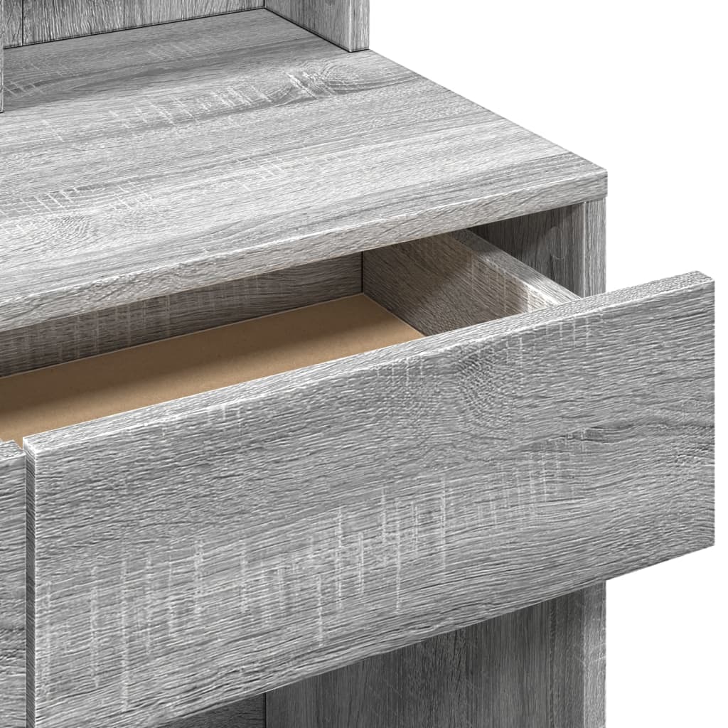 Sminkebord med speil grå sonoma 80x41x144,5 cm