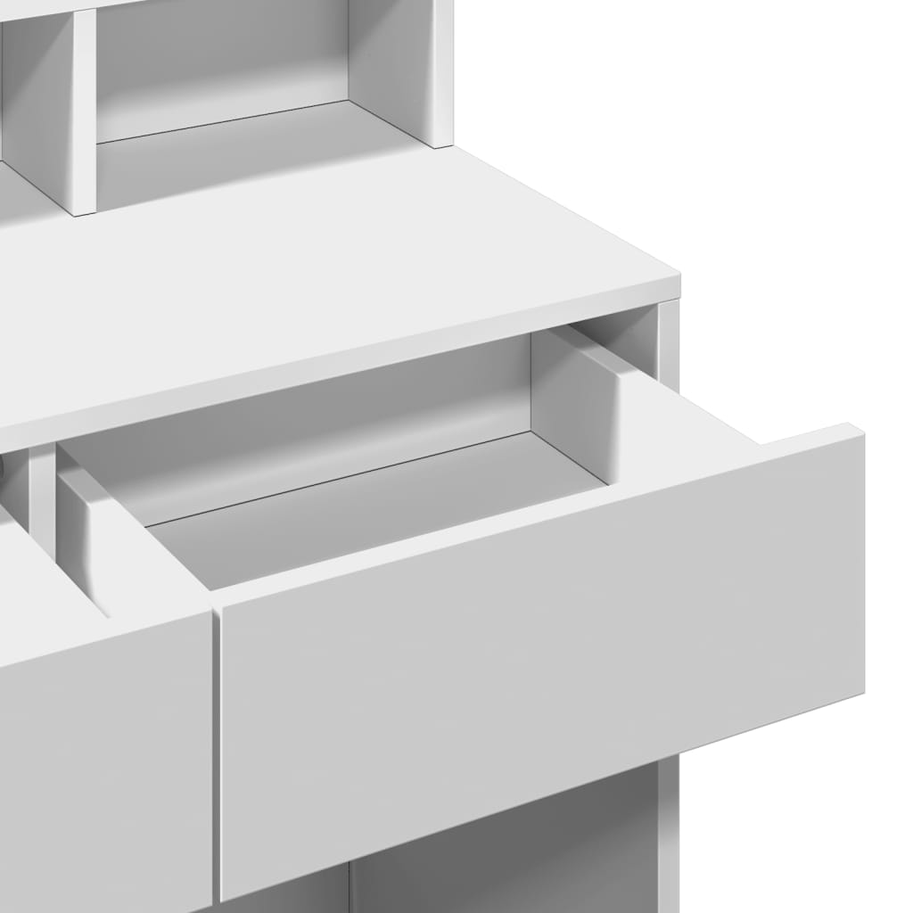 Sminkebord med LED hvit 80x41x134,5 cm